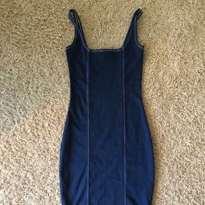 Blue, Slim Dress